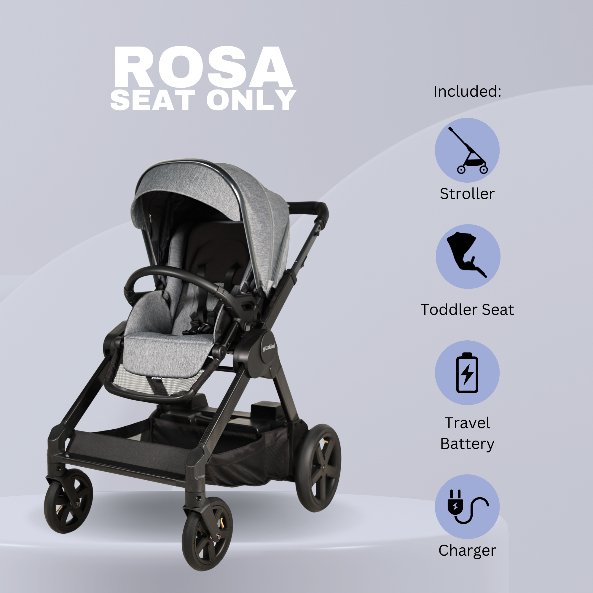 Glüxkind Rosa Smart Stroller (Flight-safe, modular battery)