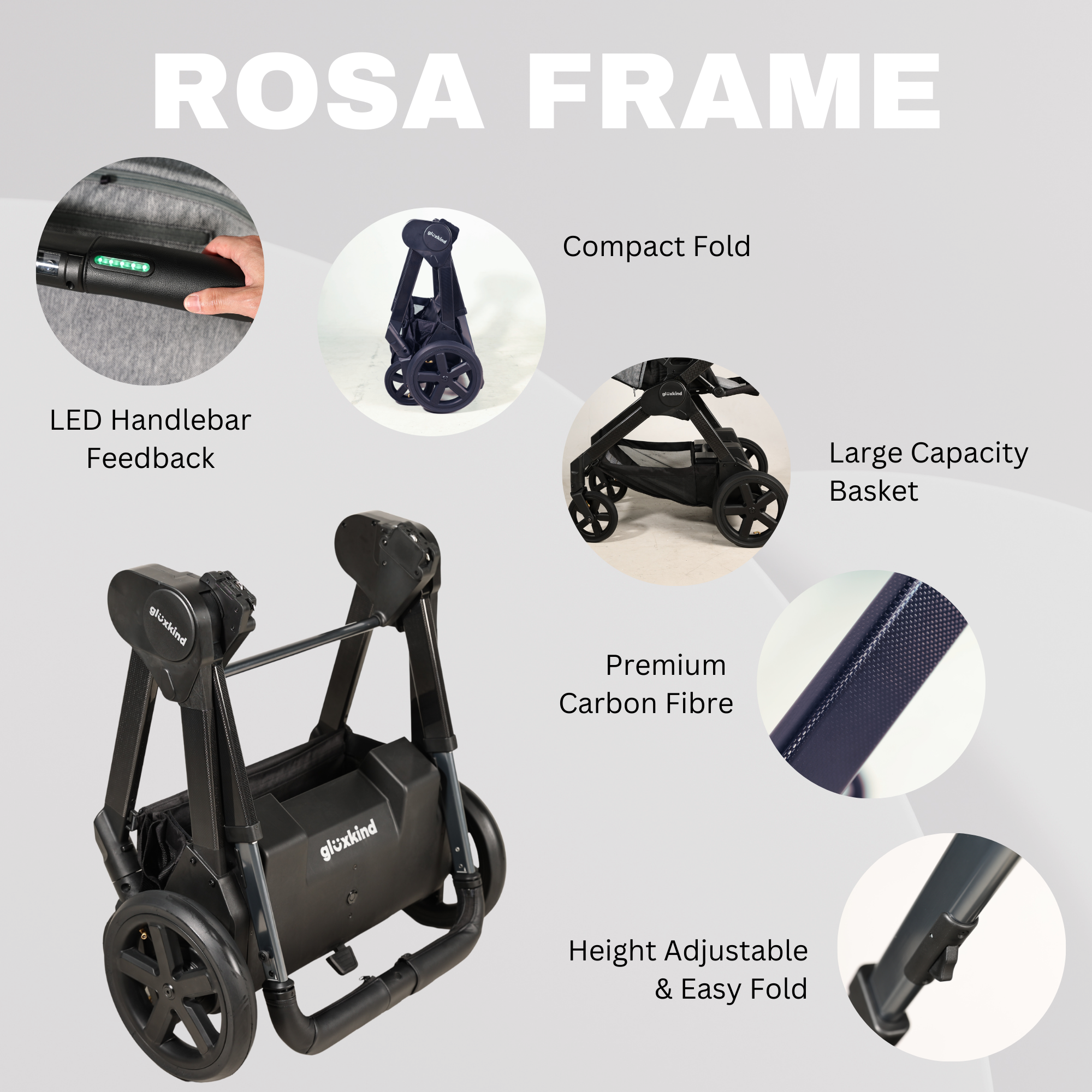 Glüxkind Rosa Smart Stroller (Flight-safe, modular battery)